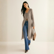 Damen Strickjacke mit V-Ausschnitt | Geschichteter Look