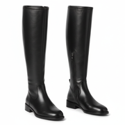 Damenstiefel mit Obermaterial | Niedriger Blockabsatz