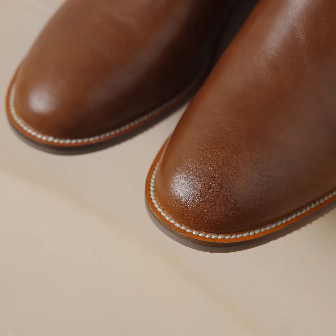 Damenstiefel mit Obermaterial | Niedriger Blockabsatz