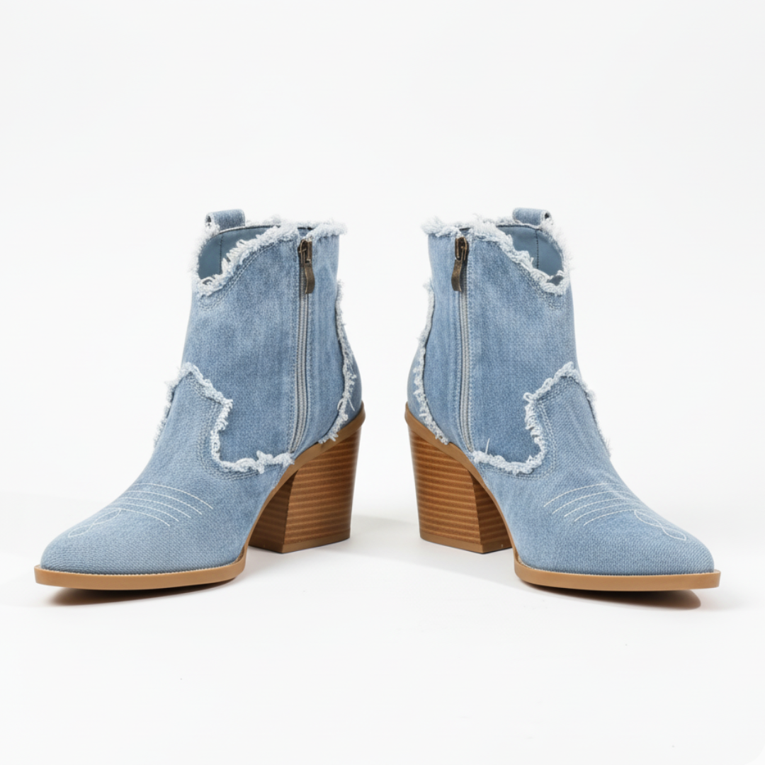 Denim Stiefeletten für Damen | Blockabsatz Stil