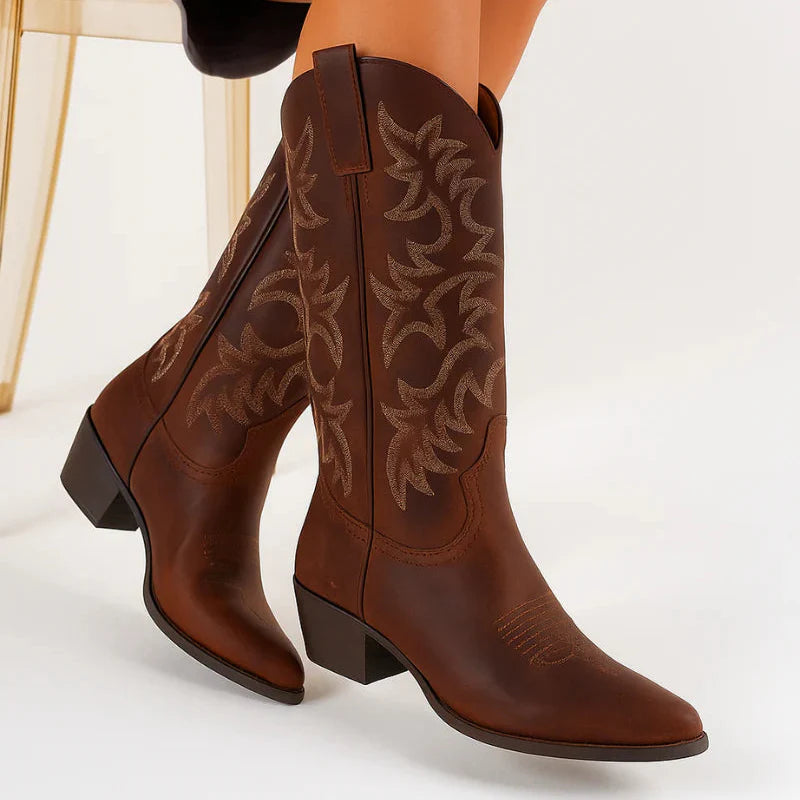 Western Style Cowboy Boots for Women | Embroidery pattern
