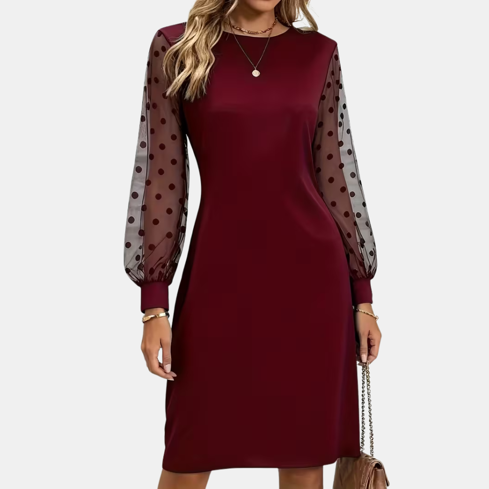 Elegante Midikleider für Damen, A-Linien-Schnitt, Langarm