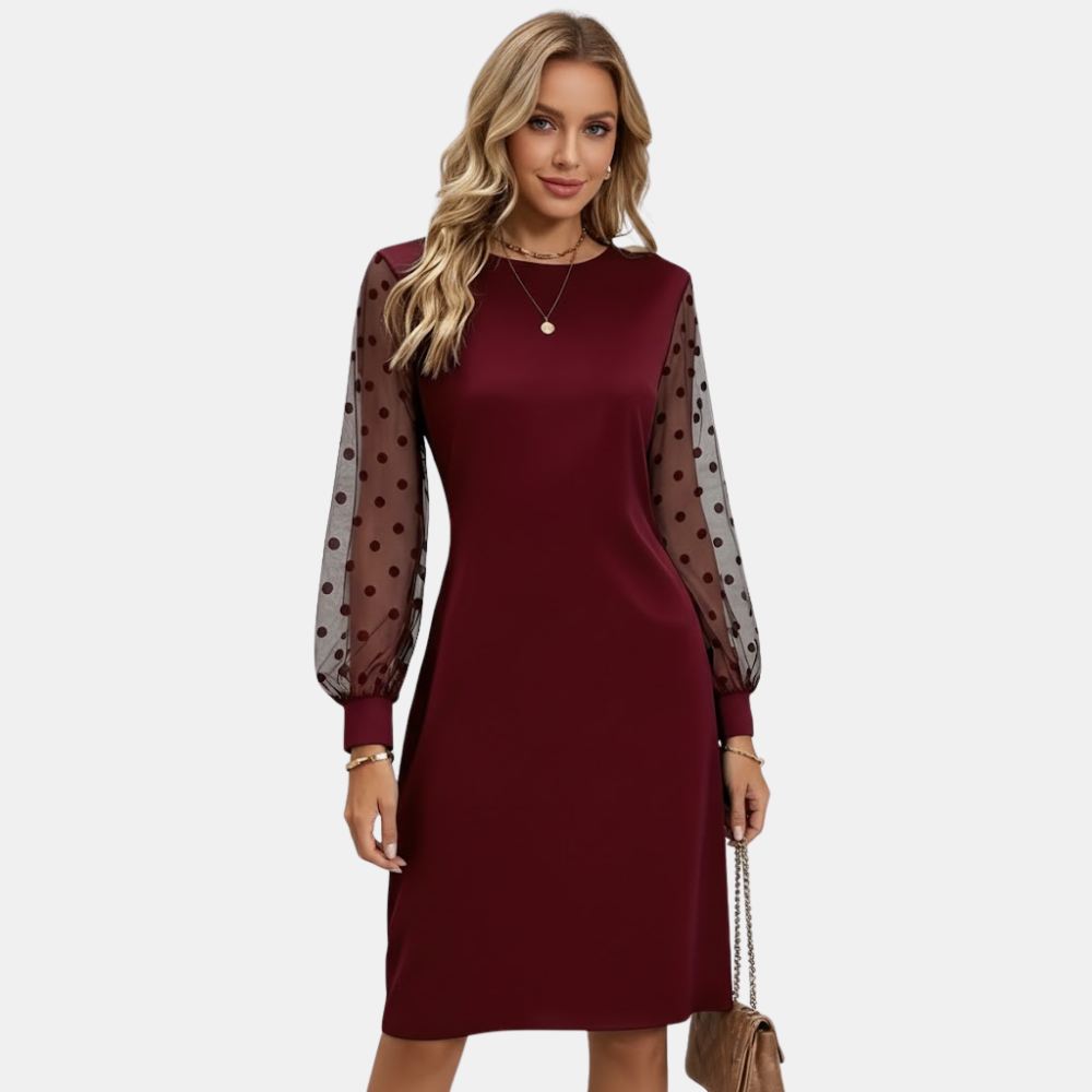 Elegante Midikleider für Damen, A-Linien-Schnitt, Langarm