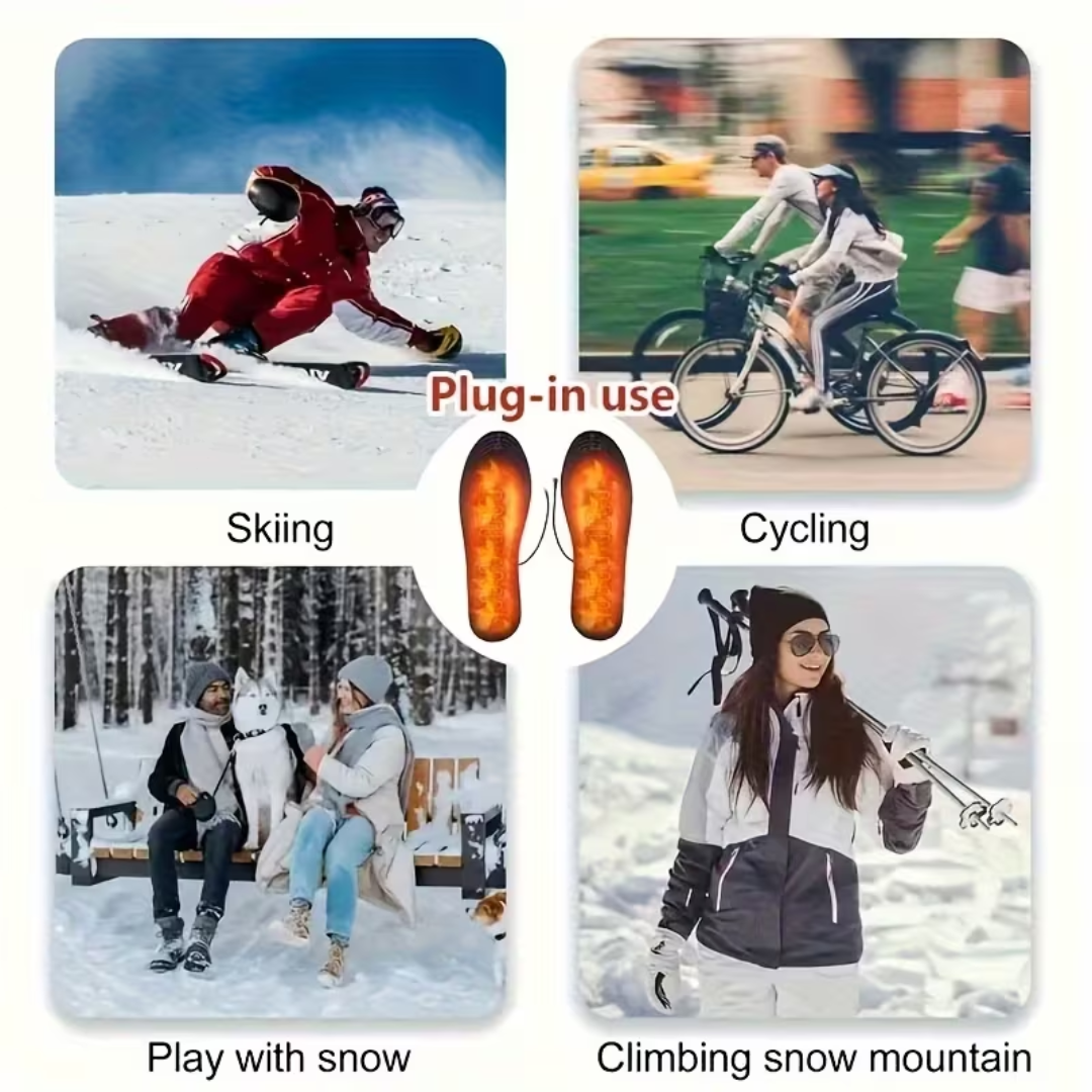 Elektrisch beheizte Einlegesohlen für Unisex | USB Anschluss