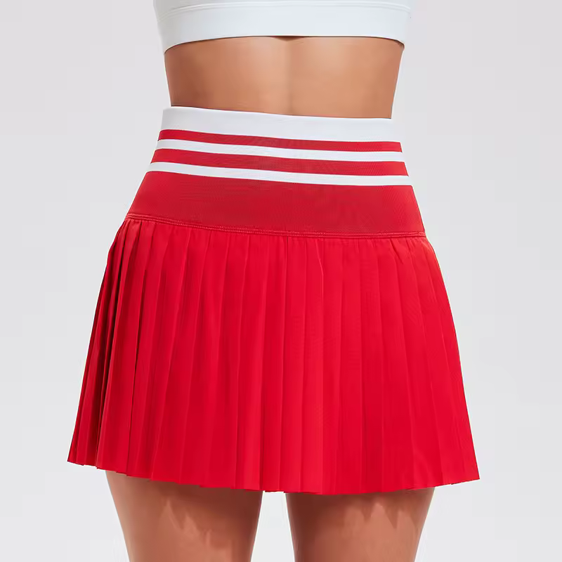 Plissierte Frauen Padel Skort | Hoher Bund Schnitt