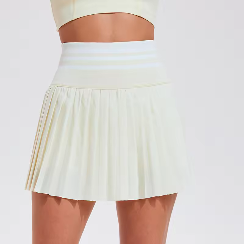 Plissierte Frauen Padel Skort | Hoher Bund Schnitt