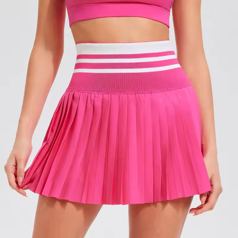 Plissierte Frauen Padel Skort | Hoher Bund Schnitt