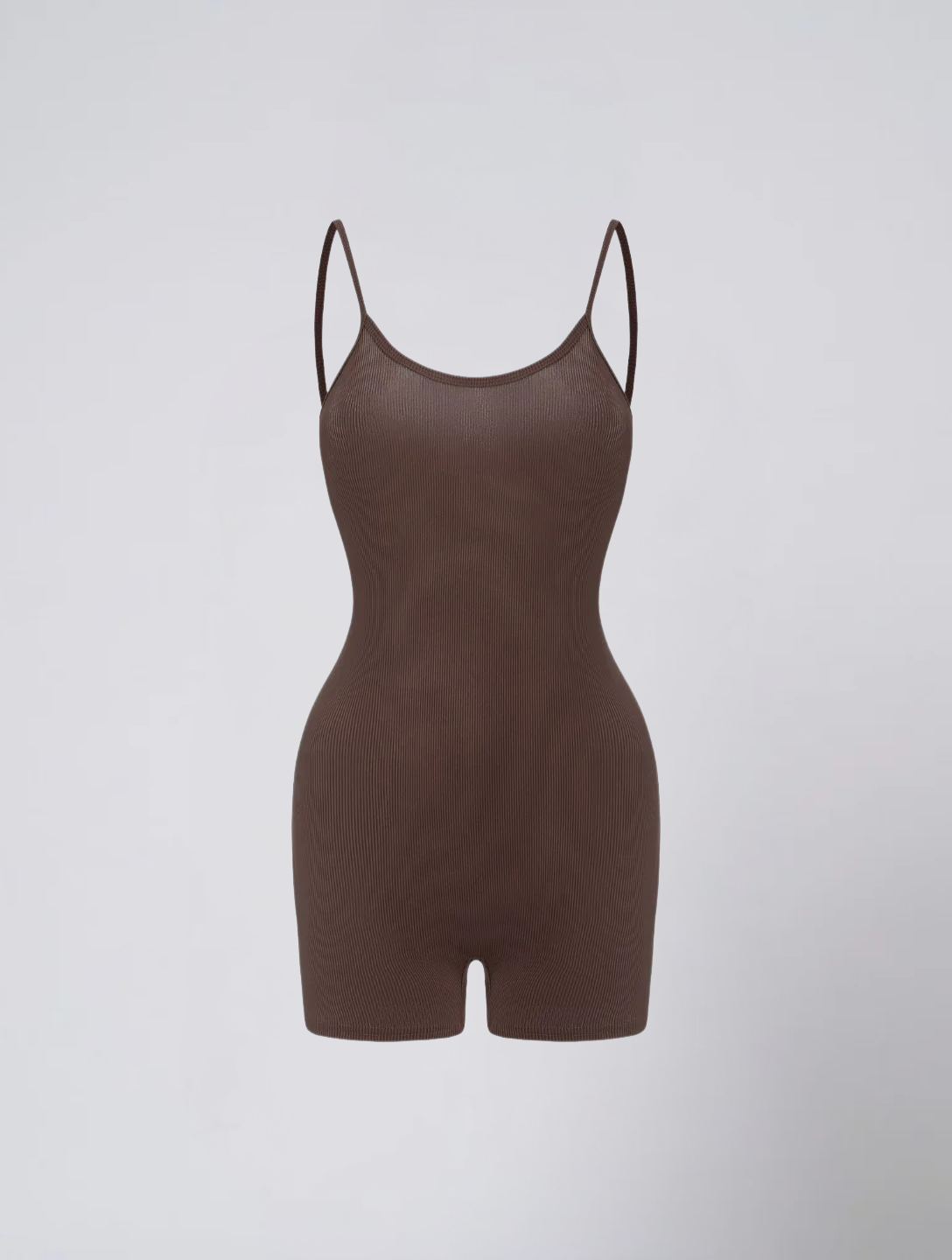 Seamless Ribbed Bodysuit for Women – Scoop Neck Stretch Body for Everyday Wear