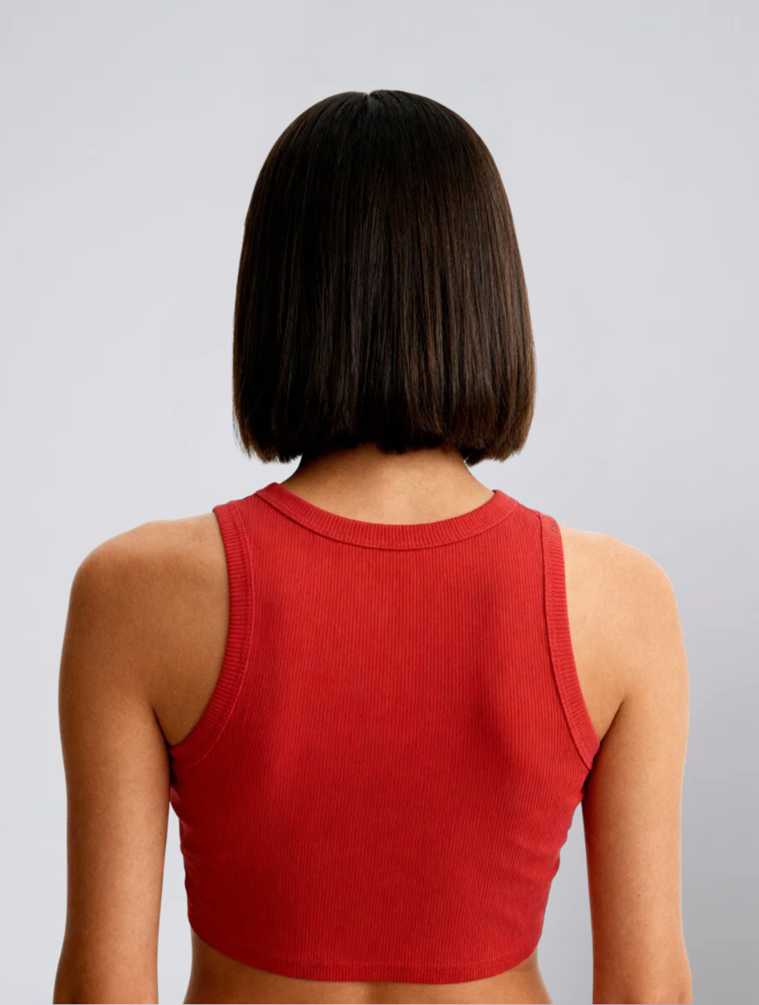 Ribbed Cropped Tank Top for Women – Sleeveless Slim Fit High Neck Crop Top