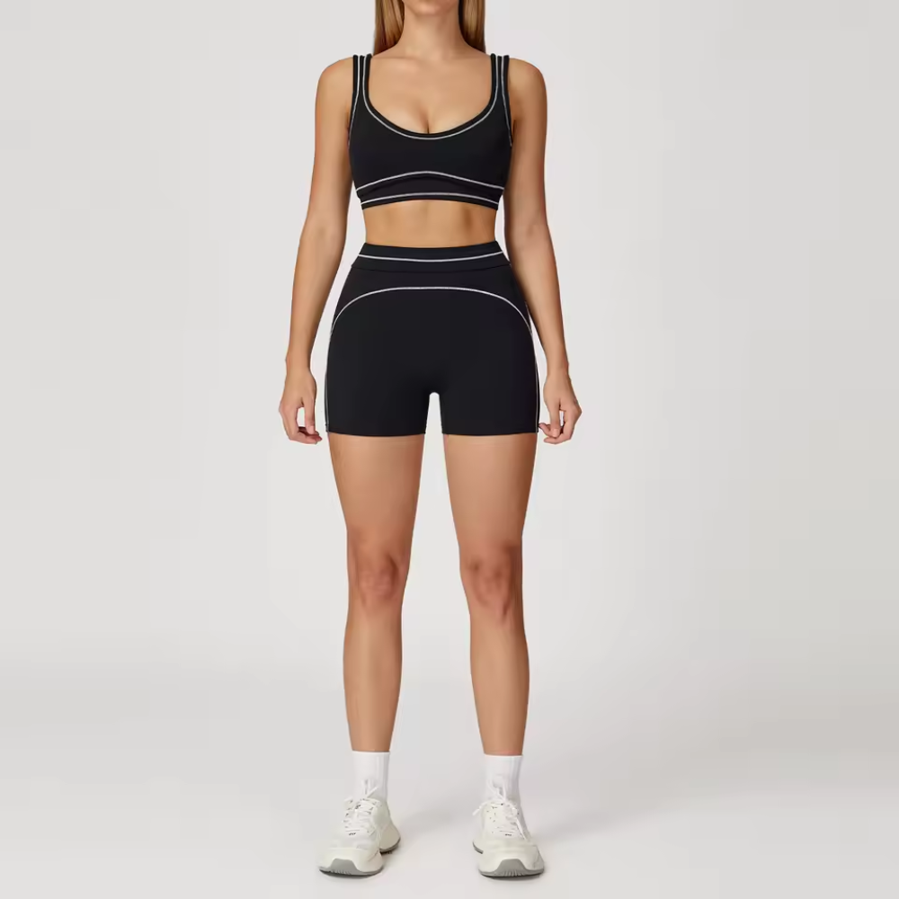 Gym Kleidung Yoga Set 2-Teilig für Damen | High-Waist Leggings & Sport-BH