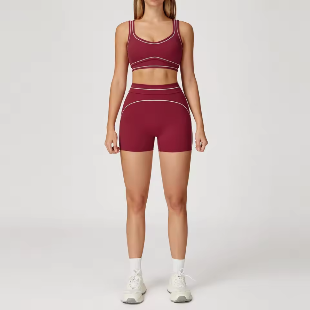 Gym Kleidung Yoga Set 2-Teilig für Damen | High-Waist Leggings & Sport-BH