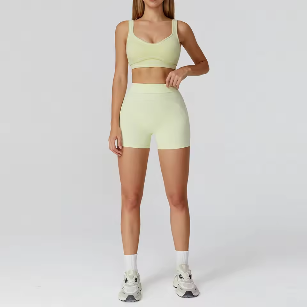 Gym Kleidung Yoga Set 2-Teilig für Damen | High-Waist Leggings & Sport-BH