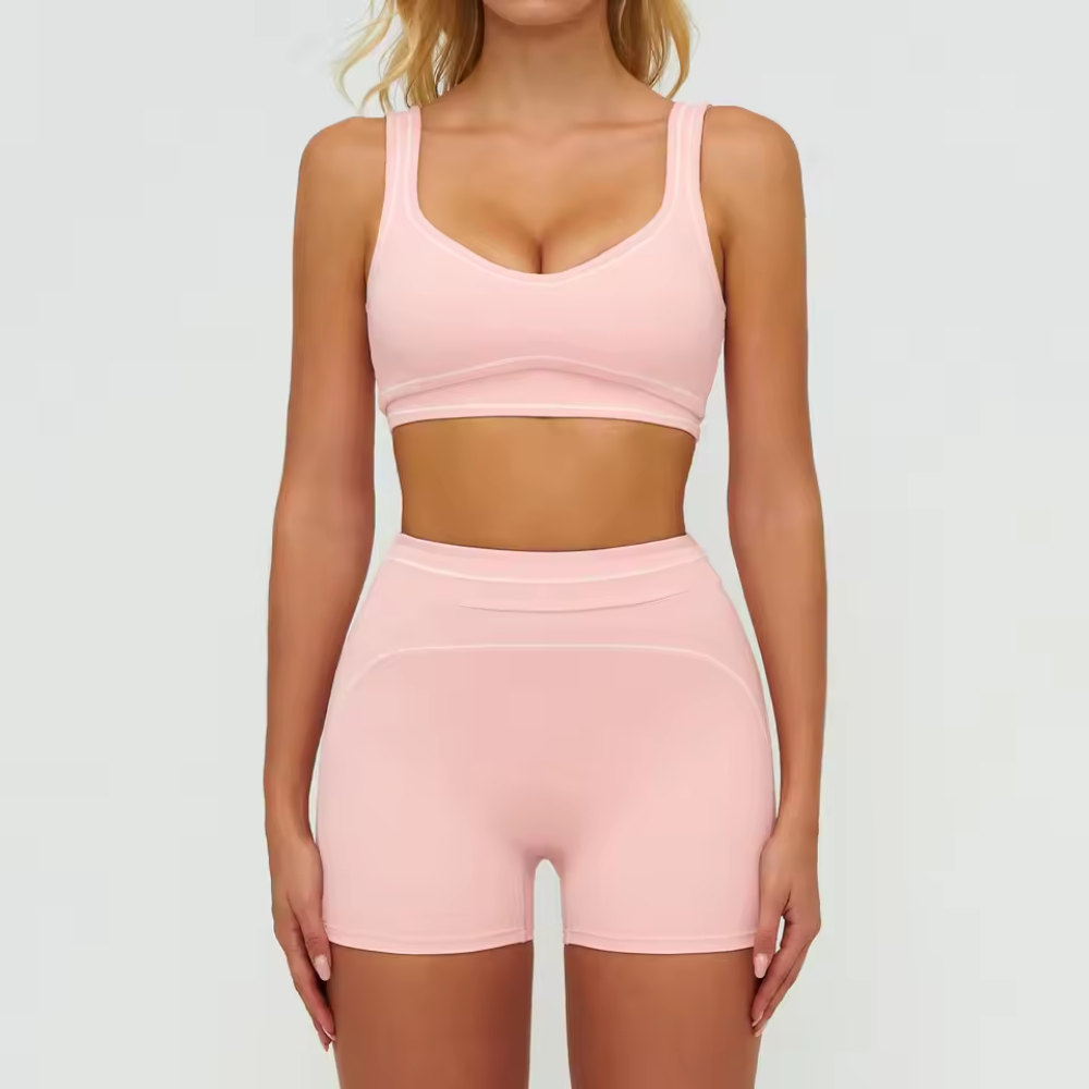 Gym Kleidung Yoga Set 2-Teilig für Damen | High-Waist Leggings & Sport-BH