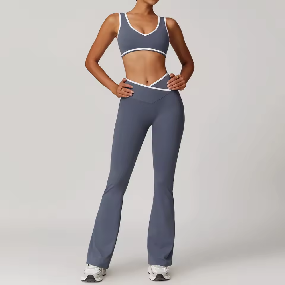 Gym Kleidung Yoga Set 2-Teilig für Damen | High-Waist Leggings & Sport-BH