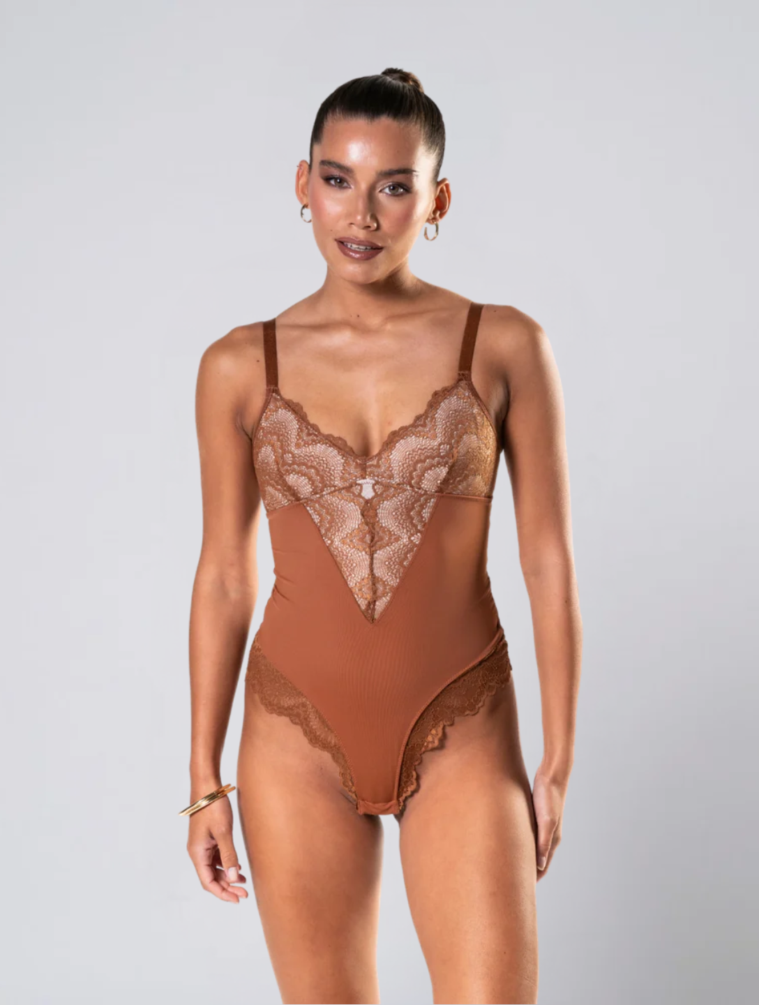 Lace Bodysuit for Women – Low Back Body with Adjustable Straps