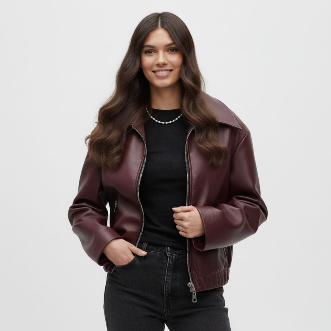 Lederjacke für Damen | Mit Reverskragen