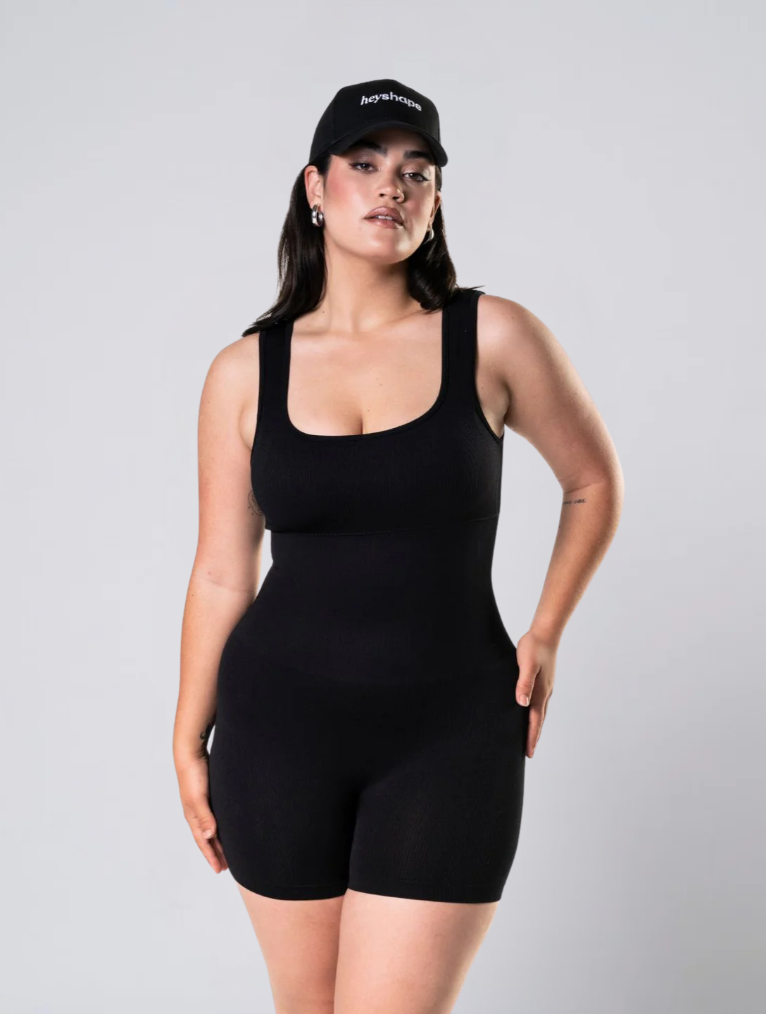 Seamless Shapewear Jumpsuit for Women – Square Neck One Piece with Wide Straps