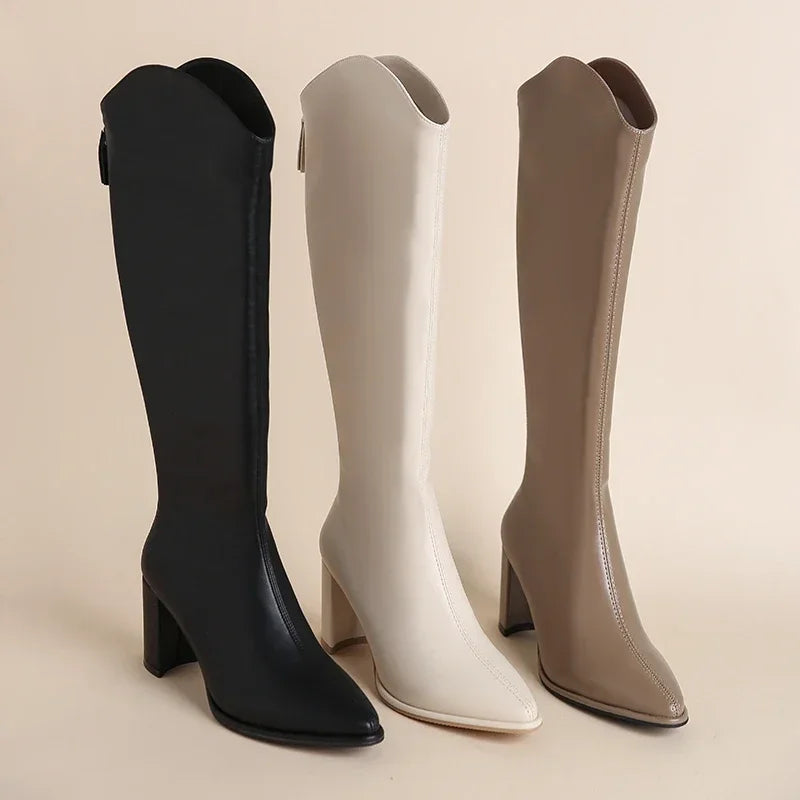 Knee high boots for women | High shaft block heel