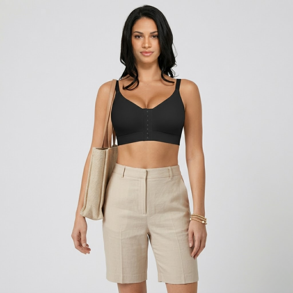 Front Closure Wireless Bra for Women – Support Shaping Bra with Adjustable Straps