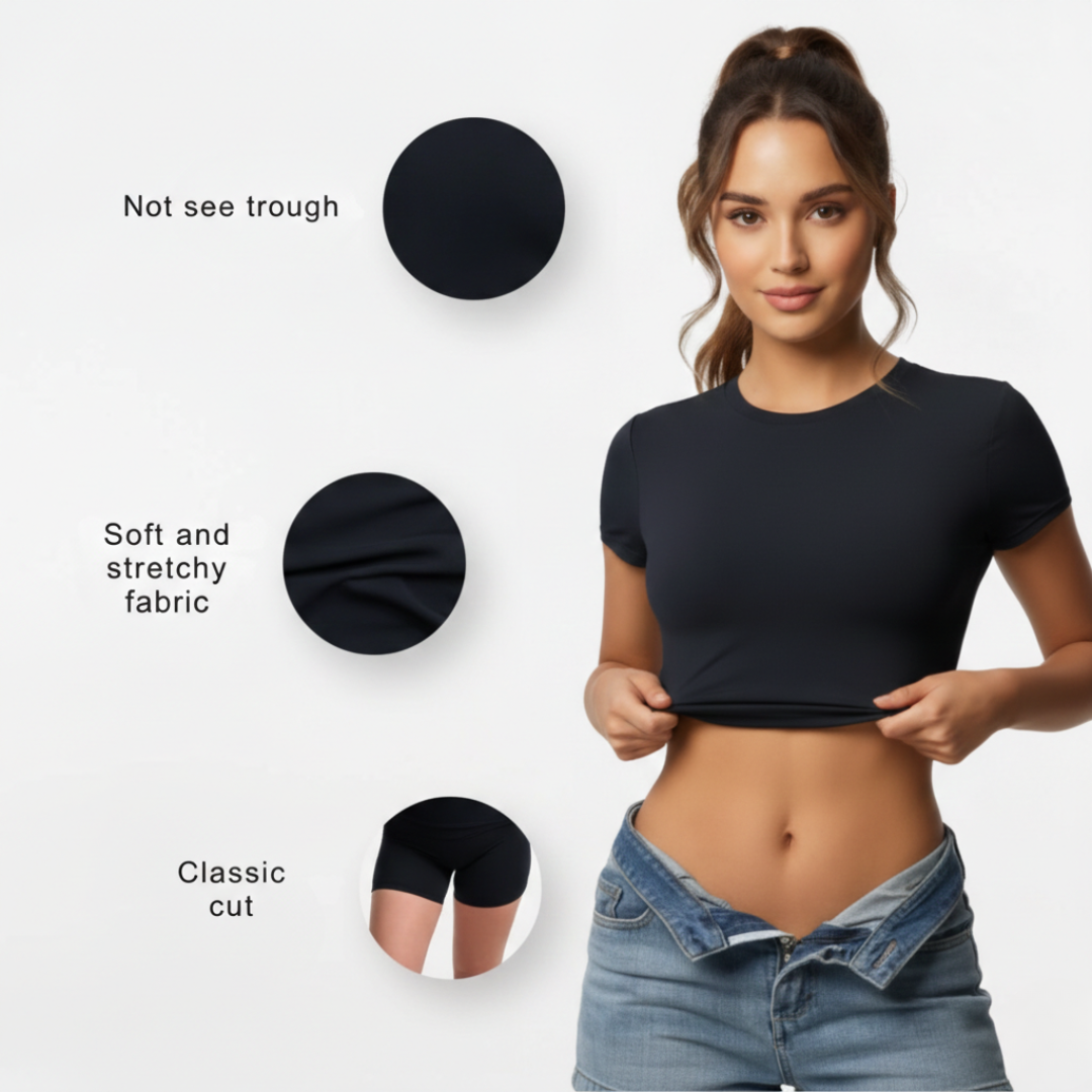 Kurzarmshirt in Cropped-Länge für Damen