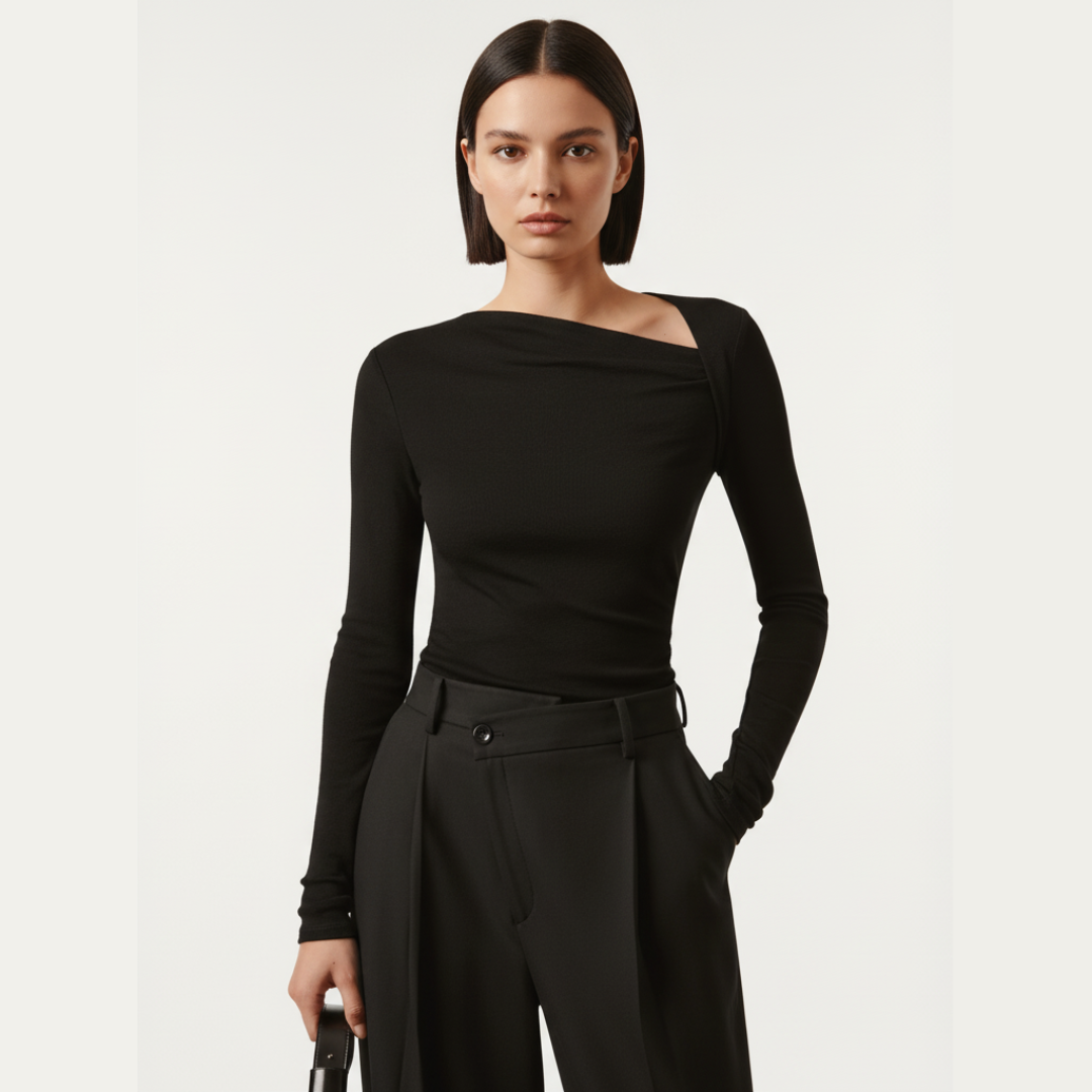 Langarmshirt für Damen | Asymmetrisches Design