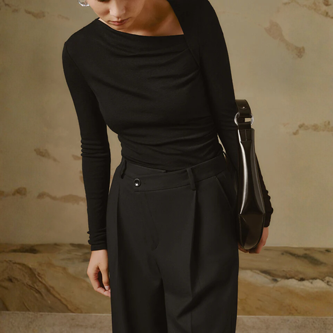 Langarmshirt für Damen | Asymmetrisches Design