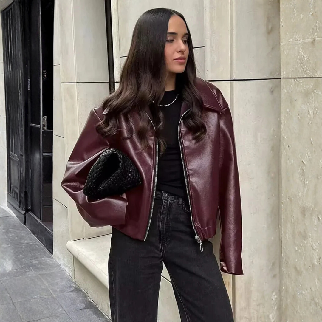 Lederjacke für Damen | Mit Reverskragen