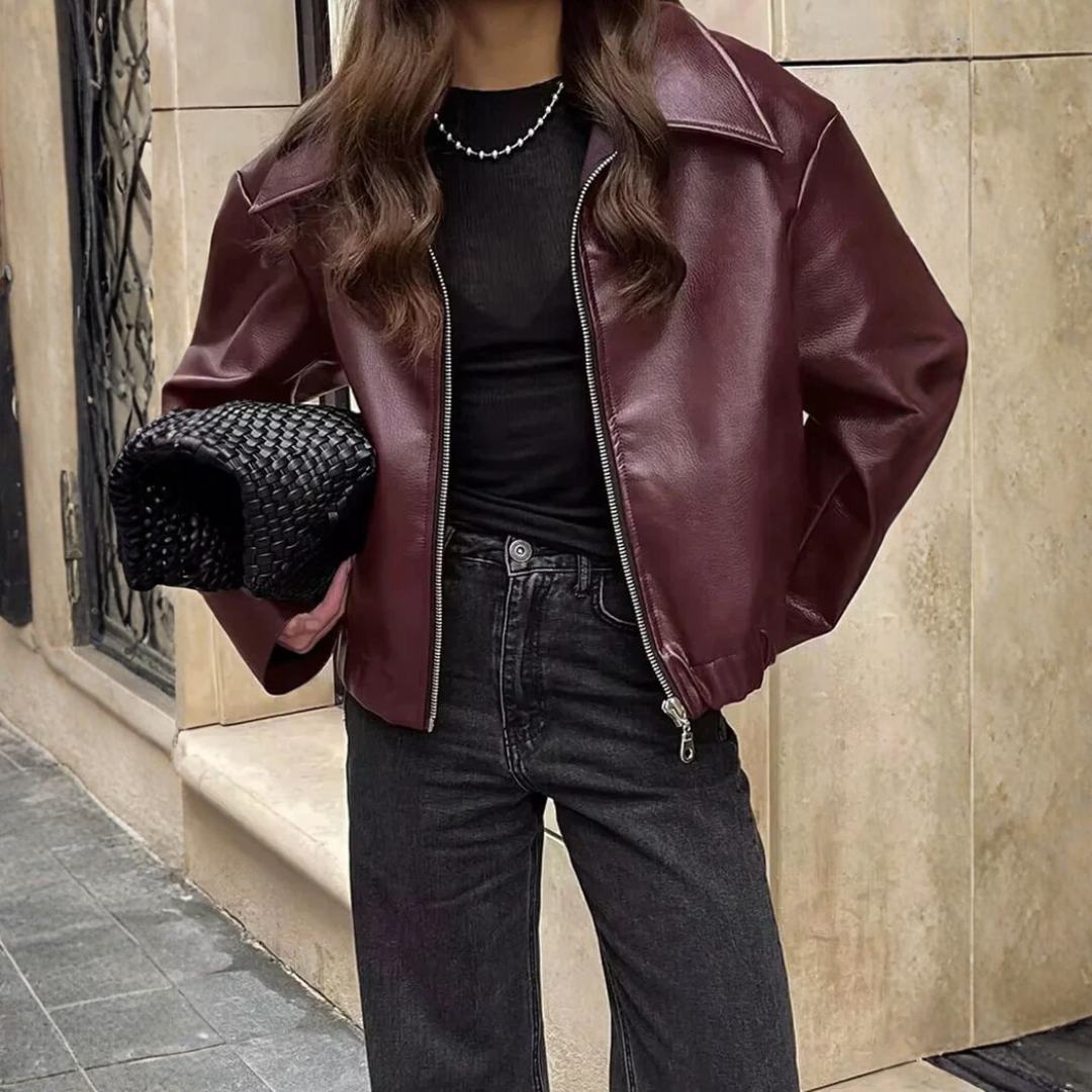 Lederjacke für Damen | Mit Reverskragen