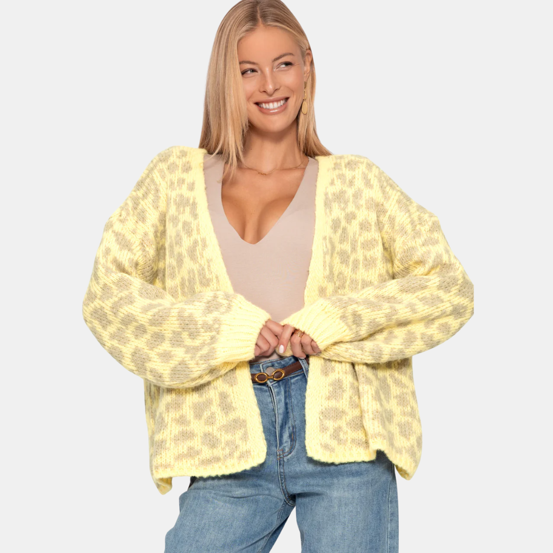Leopardenmuster Damen-Wintermäntel | Offen Front