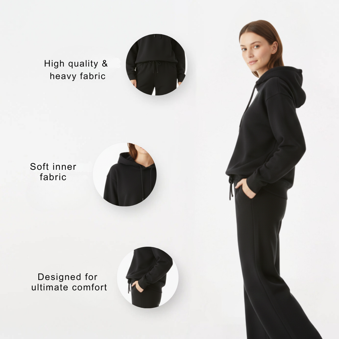 Trainingsanzug für Damen | Langarm Kapuzen Set