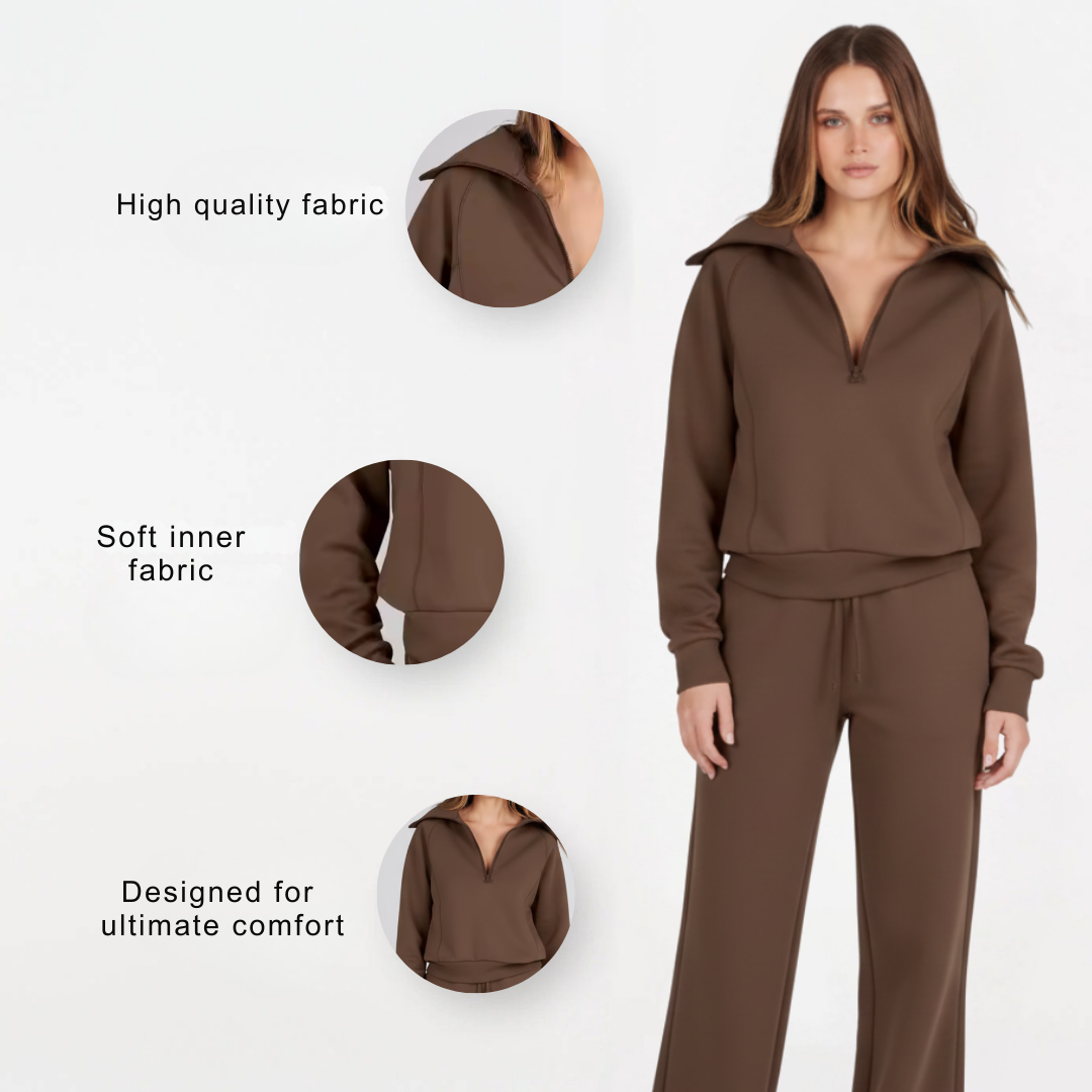 Trainingsanzug für Damen | Zweiteiliges Reißverschluss Set