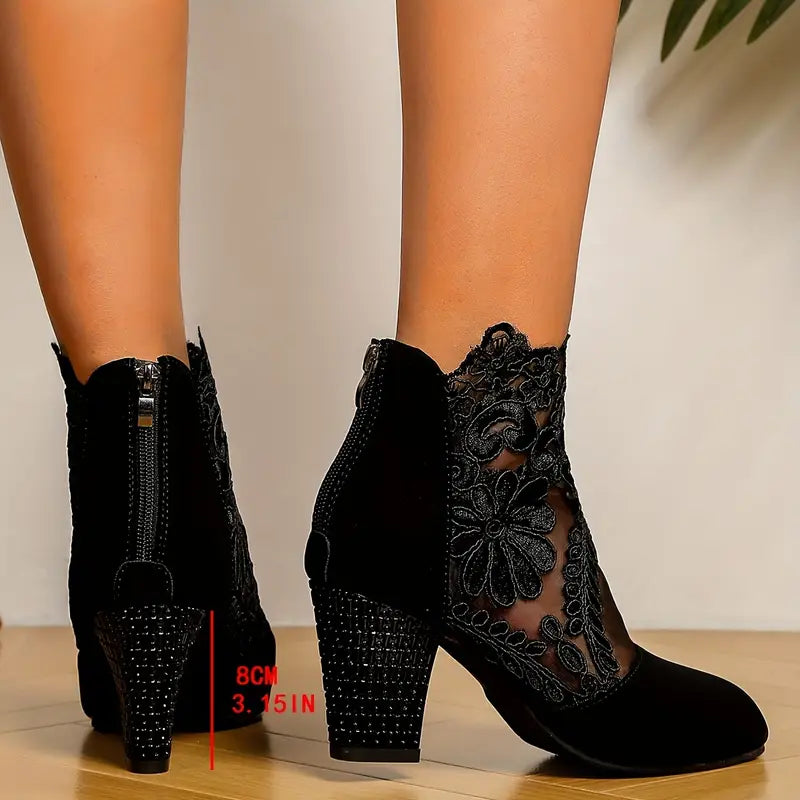 Mid-Calf Heel Boots for Women | Medium shaft height