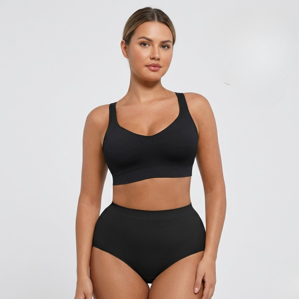 Seamless Full Coverage Bra for Women – Wireless Comfort Support Bra with Adjustable Straps