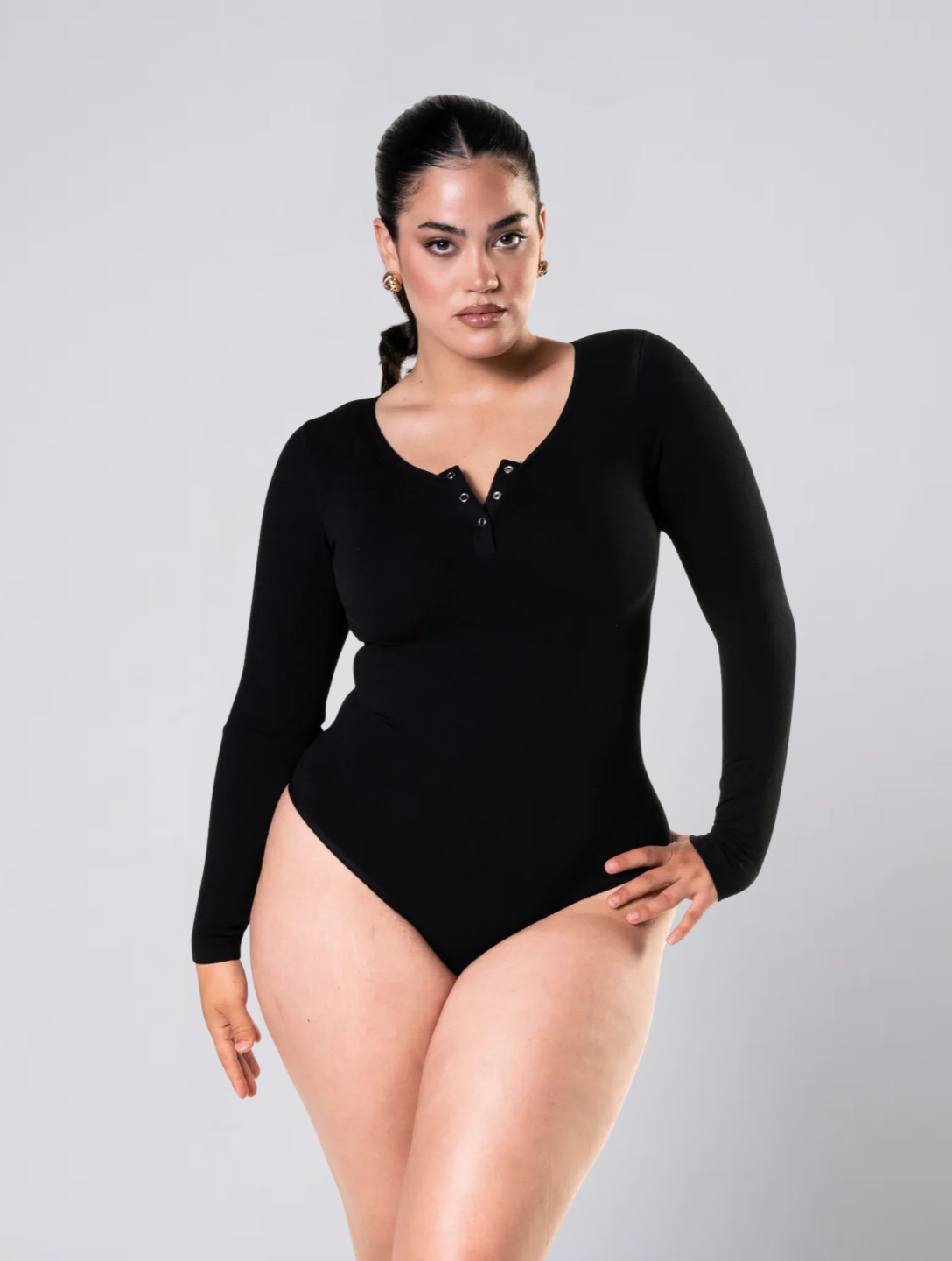 Seamless Long Sleeve Shapewear Bodysuit for Women – Smooth Stretch Body