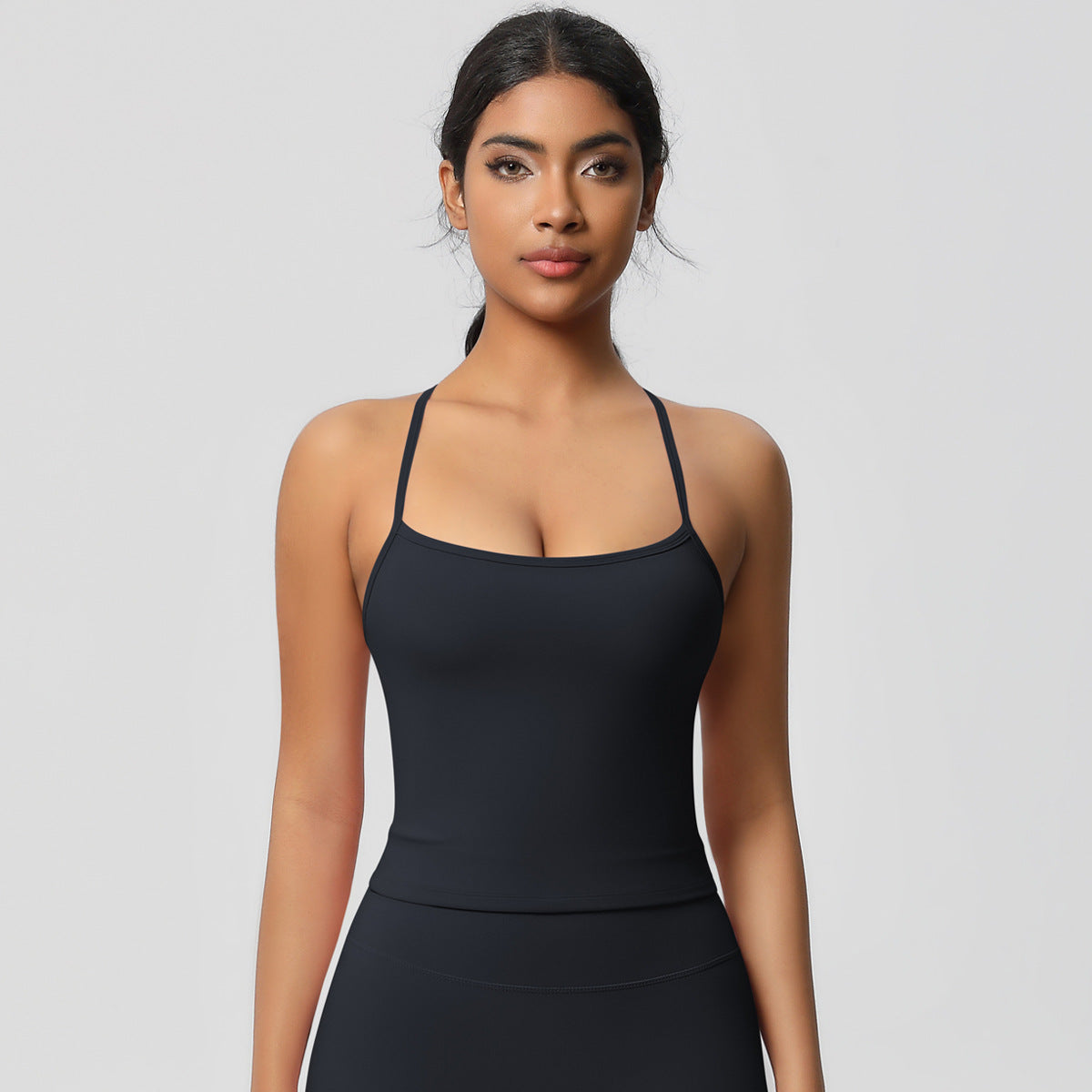 Shapewear top with gentle shaping and seamless comfort and integrated bra
