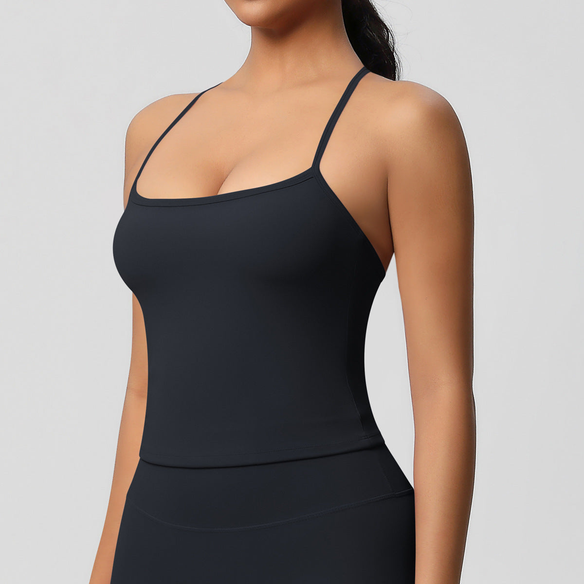 Shapewear top with gentle shaping and seamless comfort and integrated bra