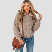 Women's Teddy Jacket with Zipper Pockets | Fluffy Winter Jacket