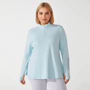 Plus-Size-Halbzip-Oberteil für Damen