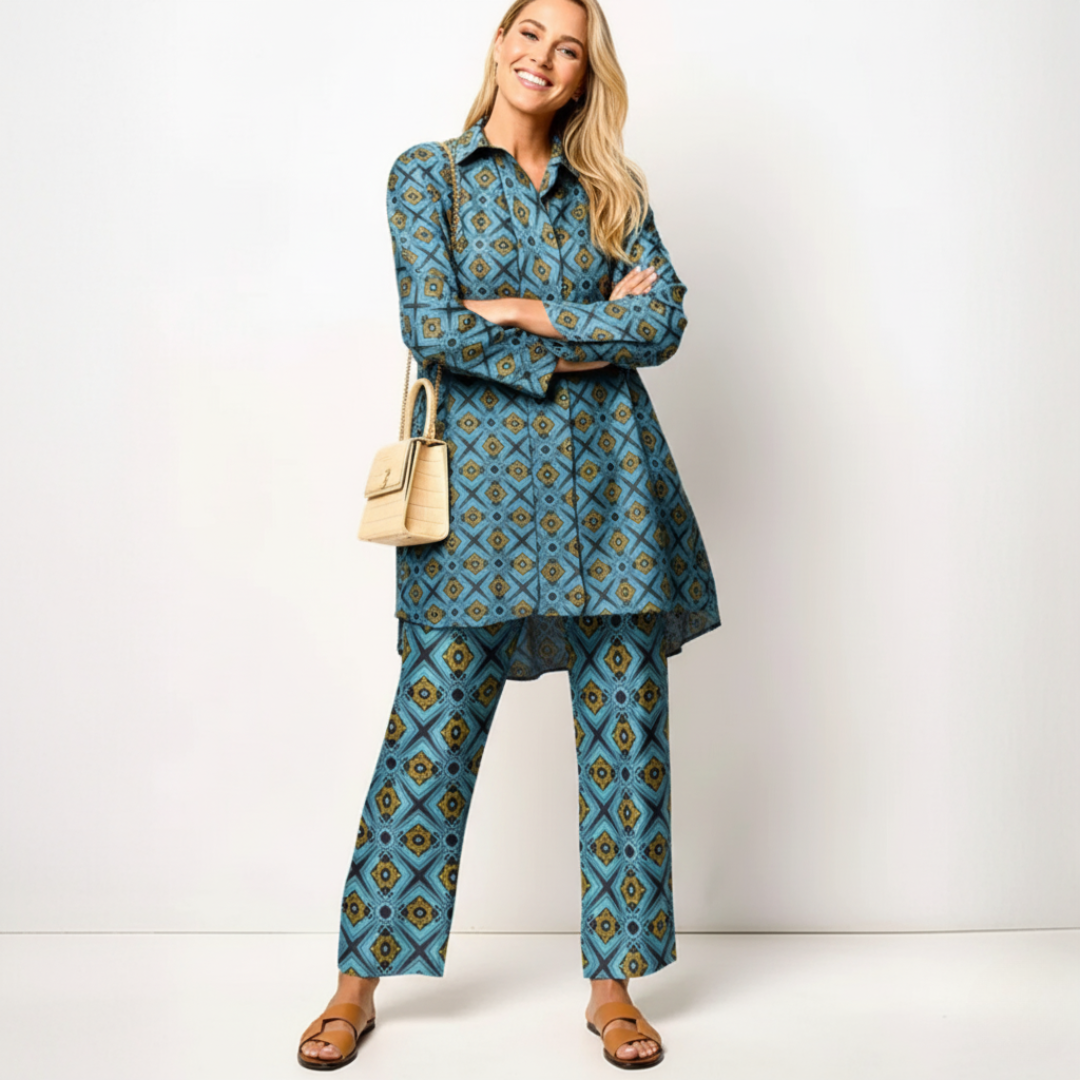 Strukturiertes Herbstkleid für Damen | Langarm Design