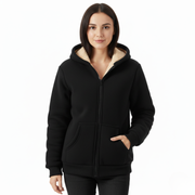 Damen jacke | Fleece Hoodie mit Reißverschluss