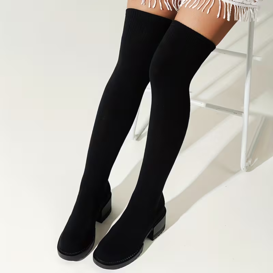 Overknee-Stiefel mit Absatz für Damen | Elastischer Schaft