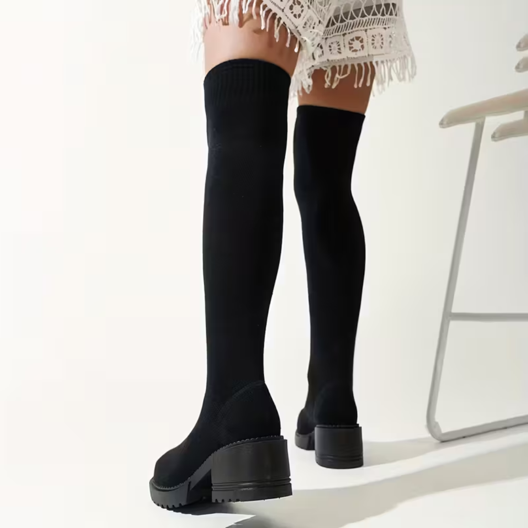 Overknee-Stiefel mit Absatz für Damen | Elastischer Schaft
