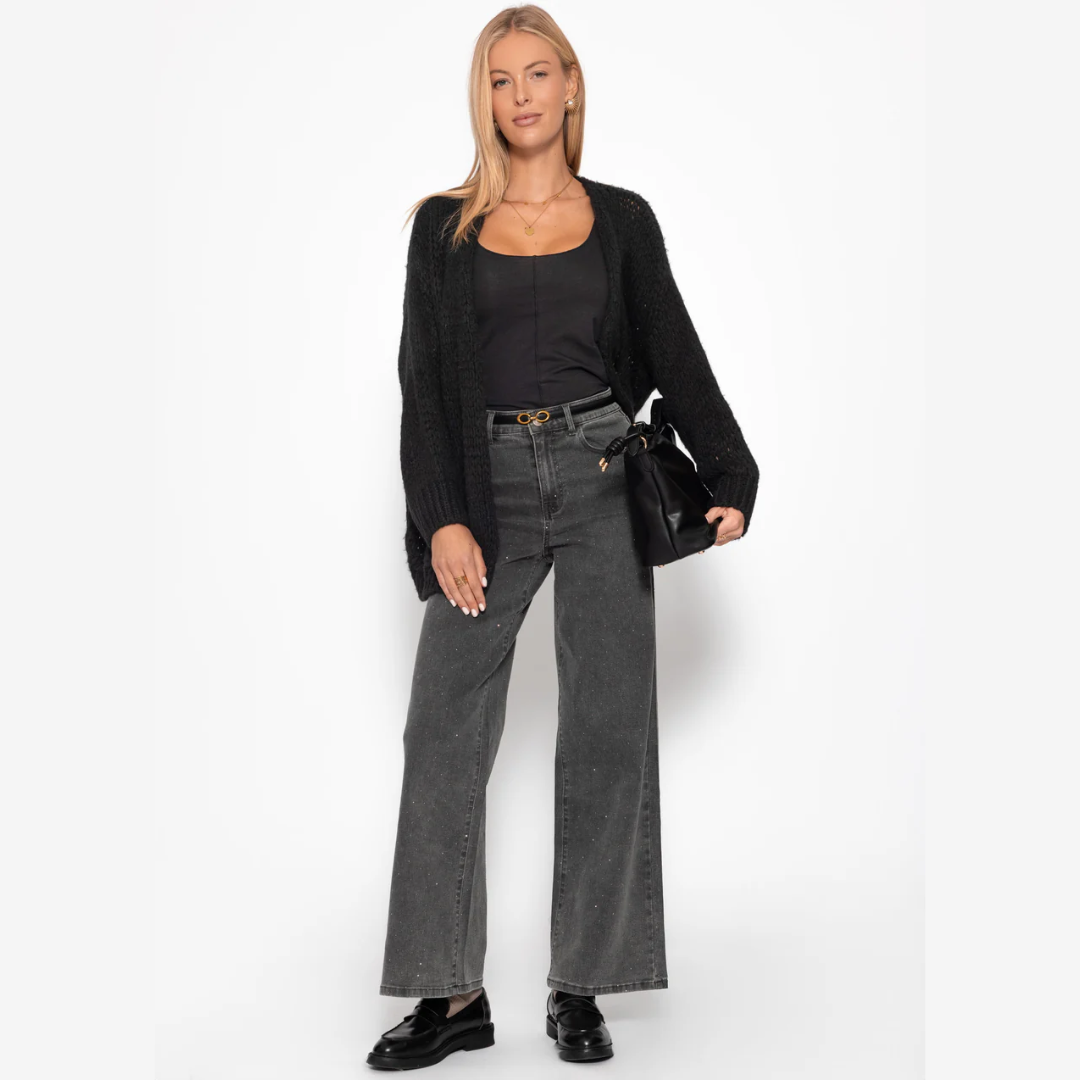 Oversized Strickjacke für Damen | Offenes Design vorn