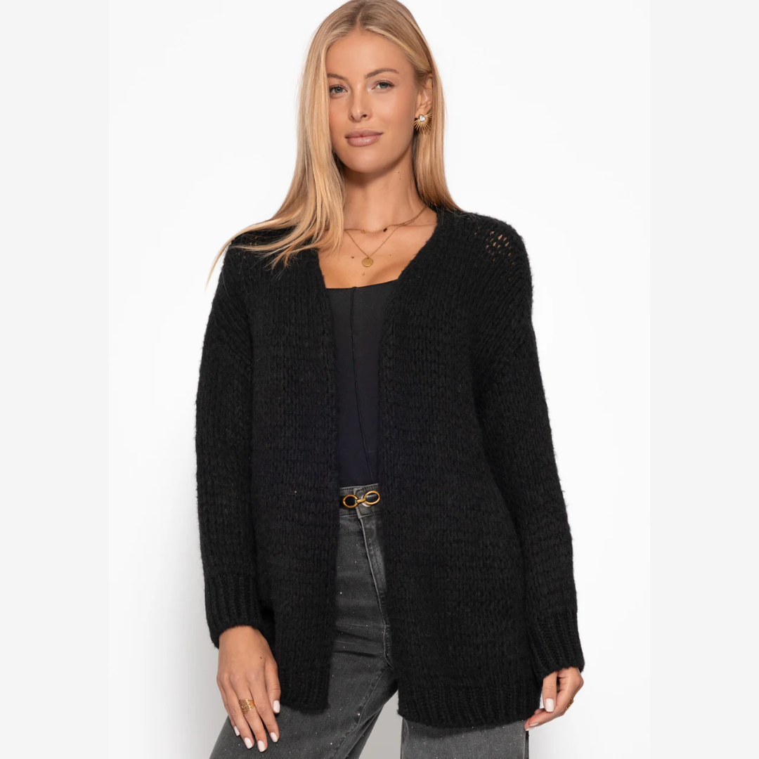 Oversized Strickjacke für Damen | Offenes Design vorn