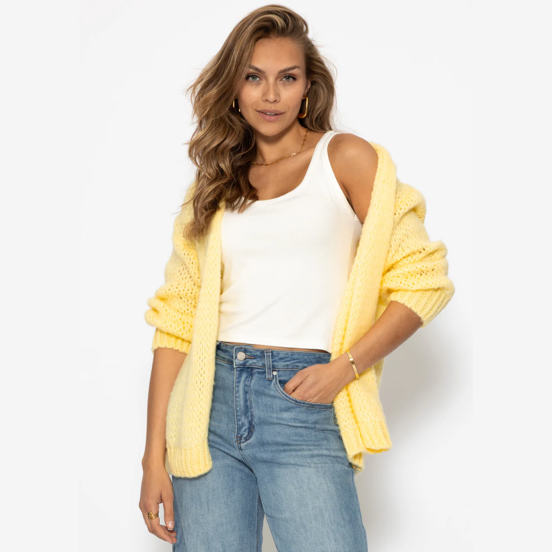 Oversized Strickjacke für Damen | Offenes Design vorn