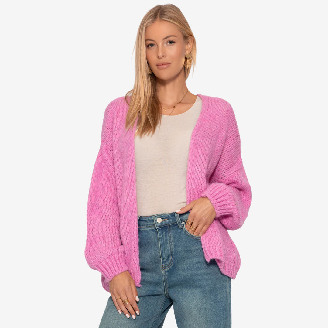 Oversized Strickjacke für Damen | Offenes Design vorn