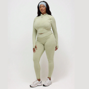 Plus Size Set mit Jacke und Crossover-Leggings für Damen