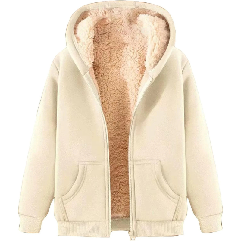 Damen jacke | Fleece Hoodie mit Reißverschluss