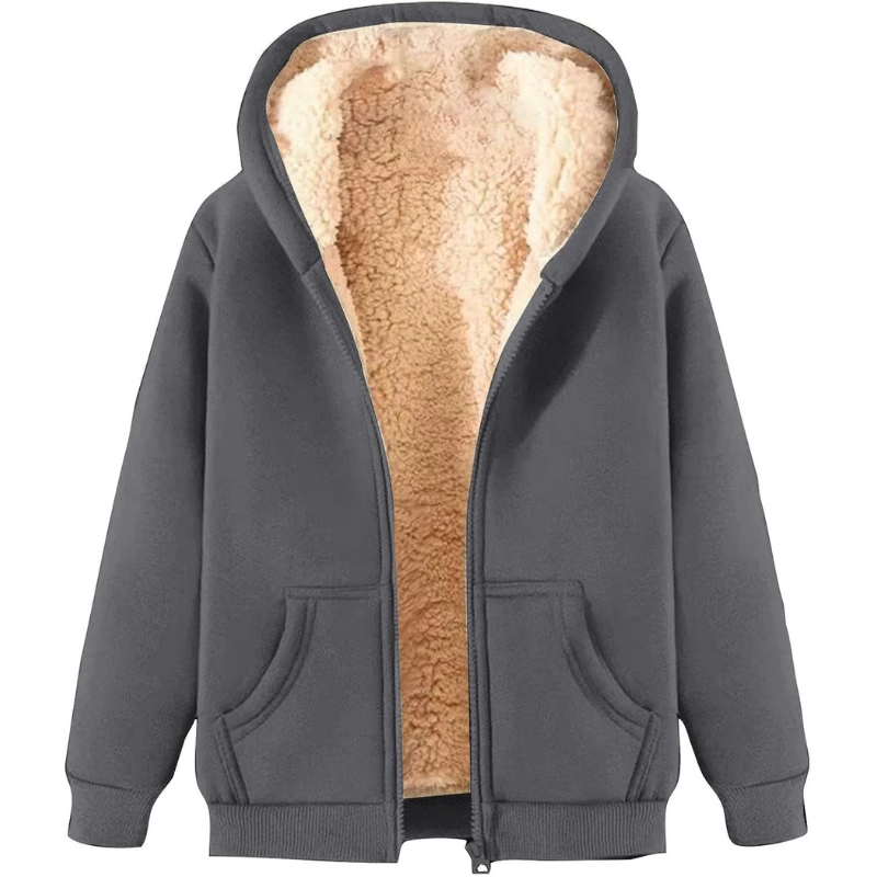 Damen jacke | Fleece Hoodie mit Reißverschluss