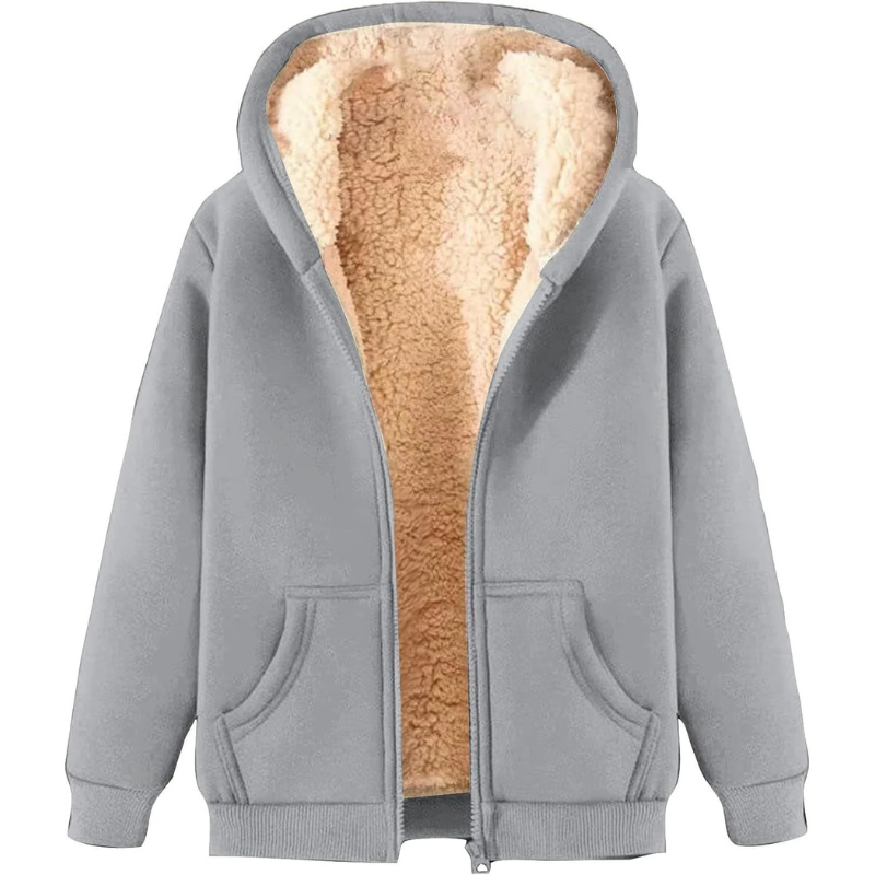 Damen jacke | Fleece Hoodie mit Reißverschluss